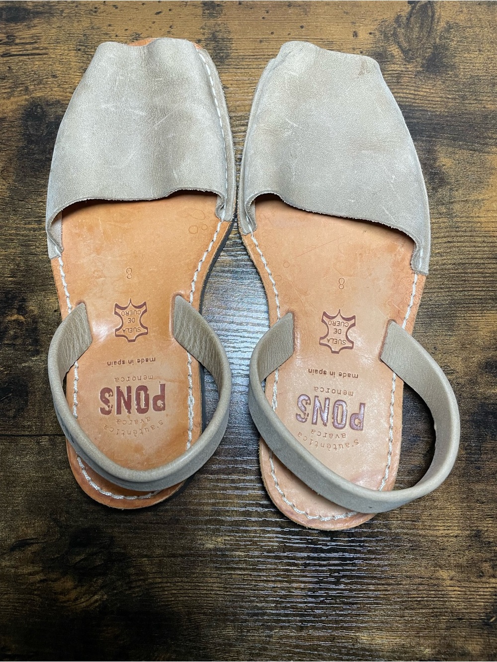 Pons Taupe Suede Slingback Sandals for Women